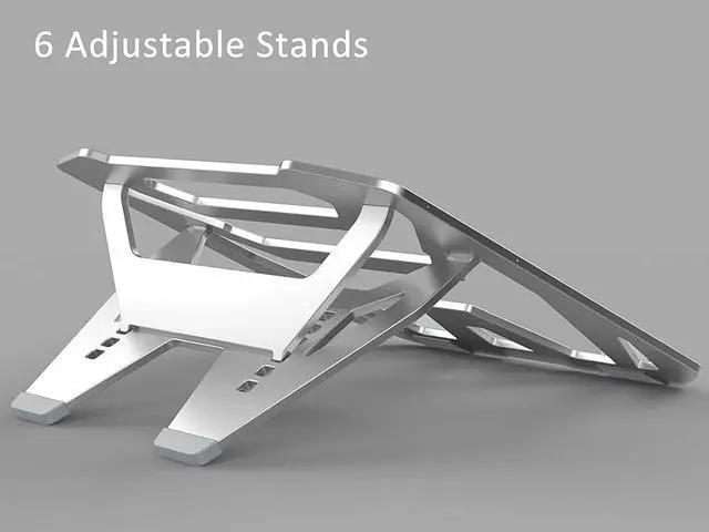 Alt view image 6 of 8 - AICHESON Adjustable Aluminum Silver Laptop Stand