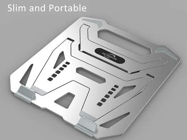 Alt view image 3 of 8 - AICHESON Adjustable Aluminum Silver Laptop Stand