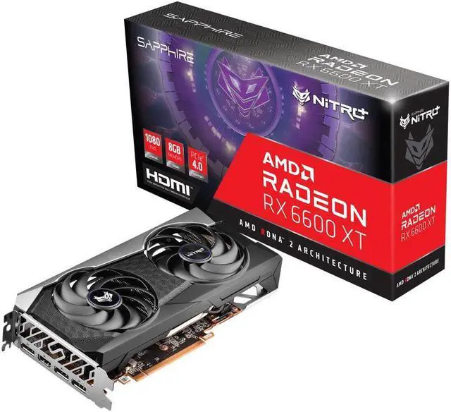 Alt view image 7 of 7 - SAPPHIRE Nitro+ Radeon RX 6600 XT 8GB GDDR6 PCI Express 4.0 ATX Video Card 11309-01-20G