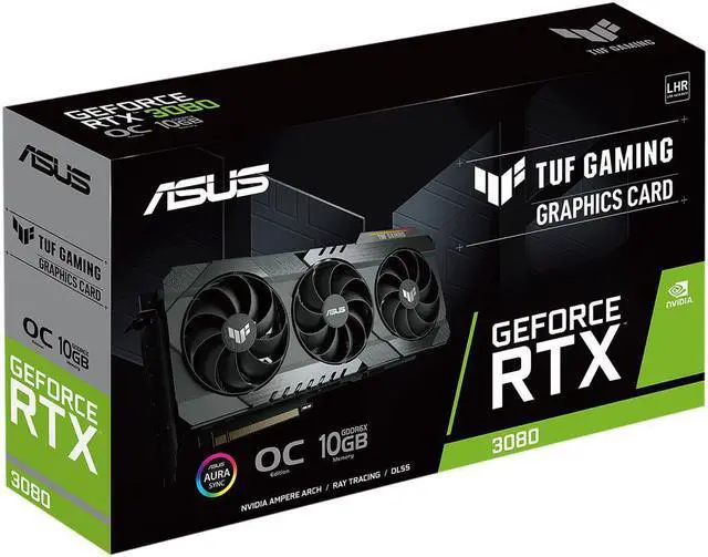 Alt view image 4 of 4 - ASUS TUF Gaming NVIDIA GeForce RTX 3080 V2 OC Edition Graphics Card (PCIe 4.0, 10GB GDDR6X, LHR, HDMI 2.1, DisplayPort 1.4a, Dual Ball Fan Bearings, Military-grade Certification, GPU Tweak II)-OPENBOX