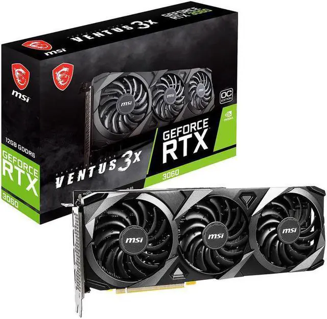 Alt view image 4 of 7 - MSI Ventus GeForce RTX 3060 12GB GDDR6 PCI Express 4.0 Video Card RTX 3060 Ventus 3X 12G OC LHR