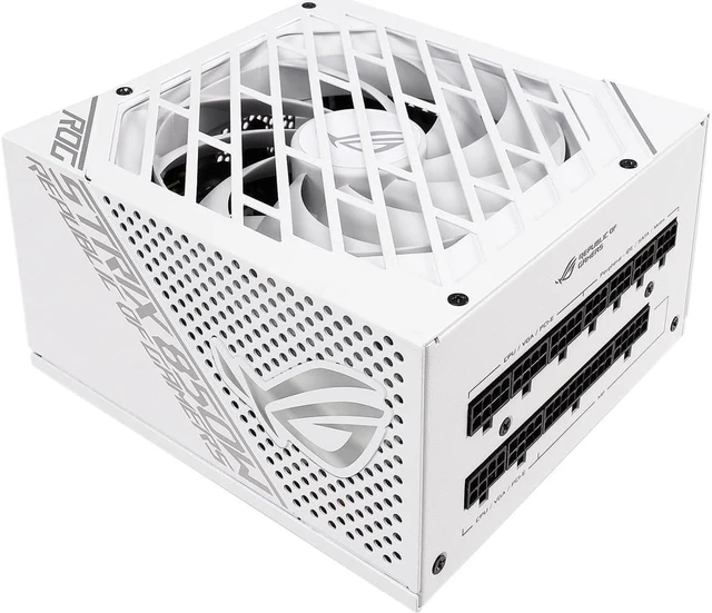 Main image of ASUS ROG STRIX 850G 850W White Edition Power Supply, ROG Heatsinks, Axial-tech Fan Design, Dual Ball Fan Bearings, 0dB Technology, 80 PLUS Gold Certification, Fully Modular Cables