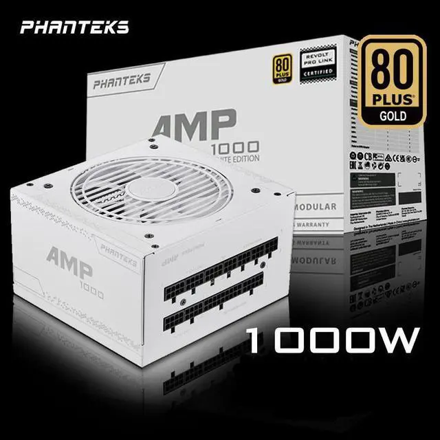 Alt view image 5 of 7 - PHANTEKS AMP PH-P1000G 1000 W  White white limited edition 80 PLUS GOLD Certified Full Modular Power Supply-White(PH-P1000G_WT01_CN) White PSU