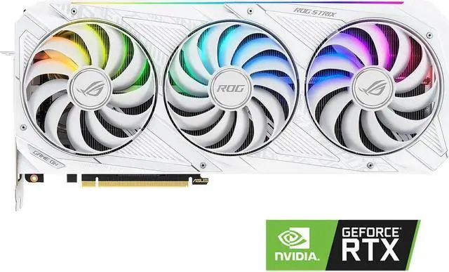 Alt view image 3 of 4 - ASUS ROG Strix GeForce RTX 3070 8GB GDDR6 PCI Express 4.0 Video Card ROG-STRIX-RTX3070-O8G-WHITE-V2