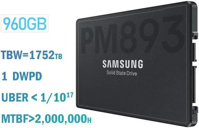 Alt view image 5 of 9 - SAMSUNG SSD PM893 Solid State Drive 960GB SATA 6Gb/s 2.5inch MZ7L3960HCJR