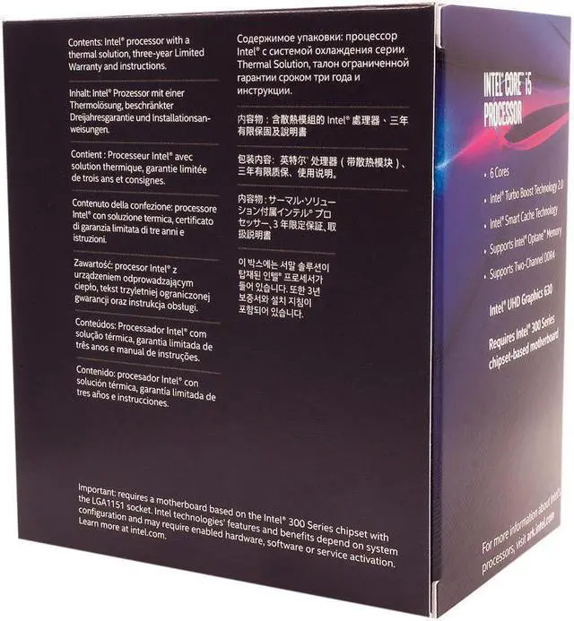 Alt view image 3 of 4 - Intel Core i5-8600 Coffee Lake Desktop Processor i5 8th Gen 6-Core 3.1 GHz (4.3 GHz Turbo) LGA 1151 (300 Series) 65W BX80684I58600 Intel UHD Graphics 630