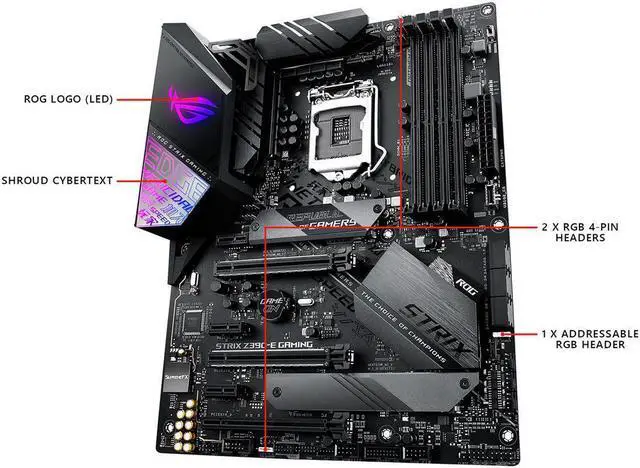 Alt view image 2 of 5 - ASUS ROG Strix Z390-E Gaming Intel Z390 SATA 6Gb/s LGA 1151 (300 Series)  ATX Intel Motherboard
