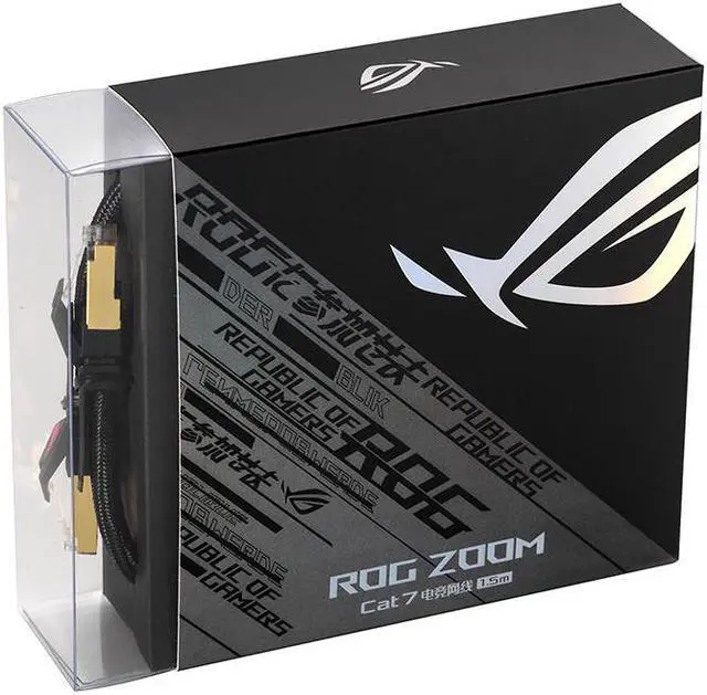 Alt view image 3 of 6 - ASUS ROG ZOOM CAT7 Gaming Network Cable-1.5M (4.92ft) , 600MHz 10G Channels/Gold-Plated Double Shielding Head/Fast Speed/THG Network Cable,ASUS Router Network Cable