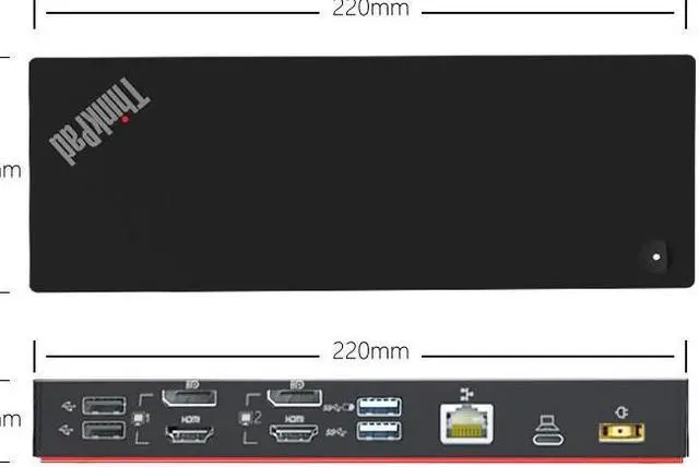 Alt view image 3 of 4 - Lenovo ThinkPad  Hybrid USB-C Dock 40AF0135 Docking Station, Provides 135W Power Delivery, X1 X390 X280 T490 T480 X280 Docking Station, USB/Type-c Dual interface