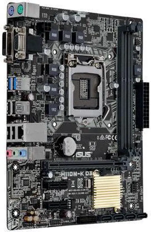 Alt view image 3 of 6 - ASUS H110M-K D3 LGA 1151 Intel H110 SATA 6Gb/s USB 3.0 Micro ATX Intel Motherboard