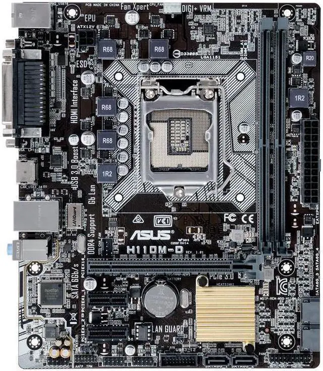 Main image of ASUS H110M-K D3 LGA 1151 Intel H110 SATA 6Gb/s USB 3.0 Micro ATX Intel Motherboard