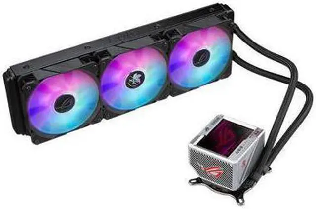 Alt view image 4 of 7 - ASUS ROG RYUJIN II 360 ARGB EVA EDITION all-in-one liquid CPU Cooler 360mm Radiator, 3.5" Color LCD, Support AURA SYNC, 3*120mm ROG ARGB Fans, Compatible with Intel LGA1700, 1200 and AM4 socket