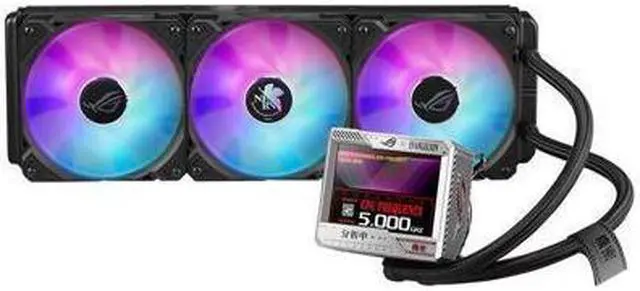 Alt view image 5 of 7 - ASUS ROG RYUJIN II 360 ARGB EVA EDITION all-in-one liquid CPU Cooler 360mm Radiator, 3.5" Color LCD, Support AURA SYNC, 3*120mm ROG ARGB Fans, Compatible with Intel LGA1700, 1200 and AM4 socket