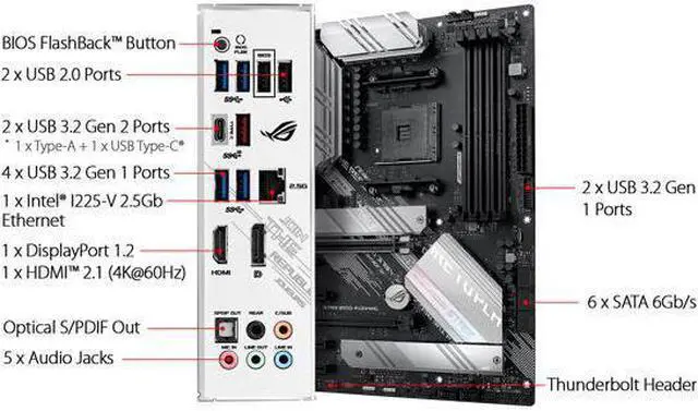 Alt view image 5 of 7 - ASUS ROG STRIX B550-A GAMING AM4 AMD B550 SATA 6Gb/s ATX AMD Motherboard And AMD Ryzen 5 5500 - Ryzen 5 5000 Series 6-Core Socket AM4 65W Desktop Processor, AMD CPU and ASUS Motherboard COMBO