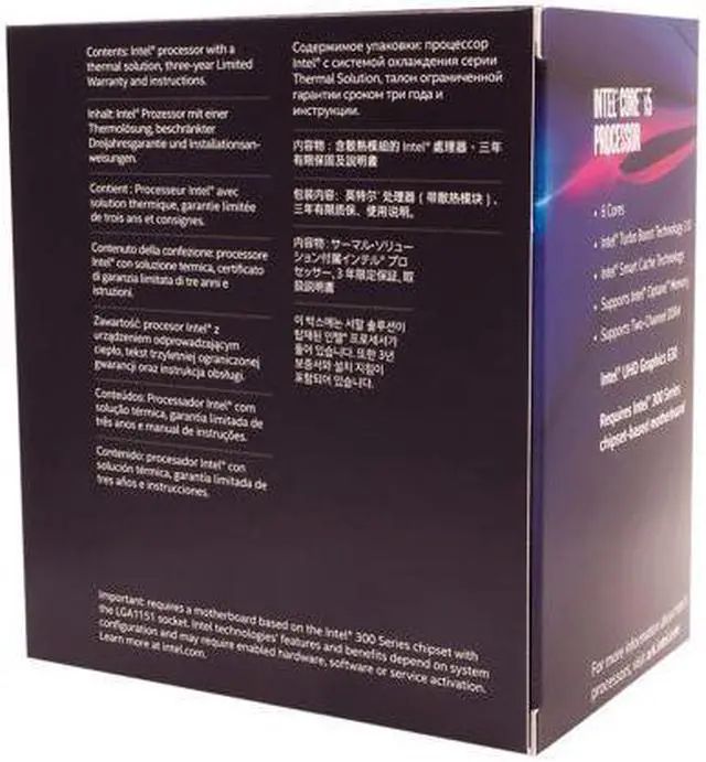 Alt view image 3 of 6 - Intel Core i5-8500 Coffee Lake Desktop Processor, i5 8th Gen 6-Core LGA 1151 (300 Series) 65W 3.0 GHz (4.1 GHz Turbo)  BX80684I58500 Desktop Processor Intel UHD Graphics 630