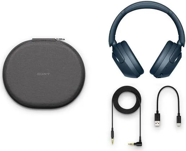 Alt view image 5 of 5 - Sony WH-XB910N Wireless Noise Cancelling Over-The-Ear Headphones - Blue