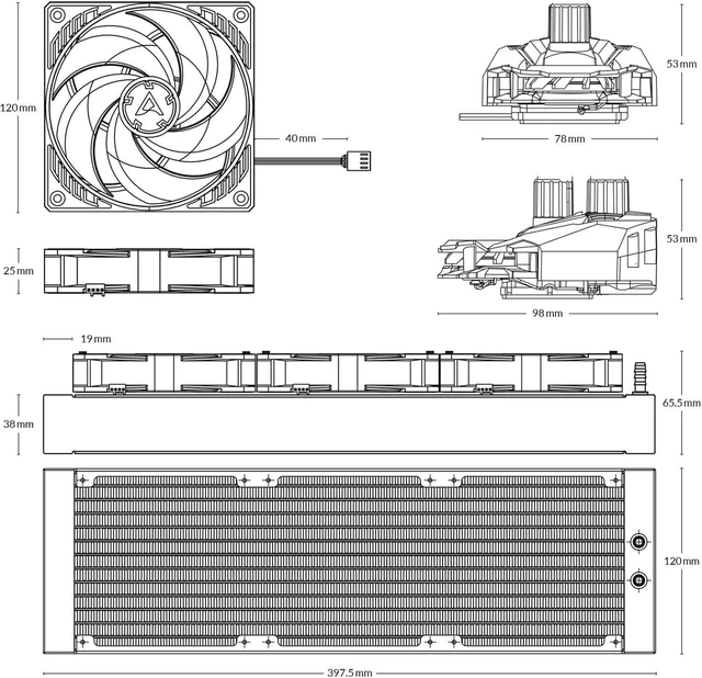 Alt view image 7 of 7 - open.box Arctic Liquid Freezer Ii 360 - Multi Compatible All-In-One Cpu Aio Water Cooler, Compatible With Intel