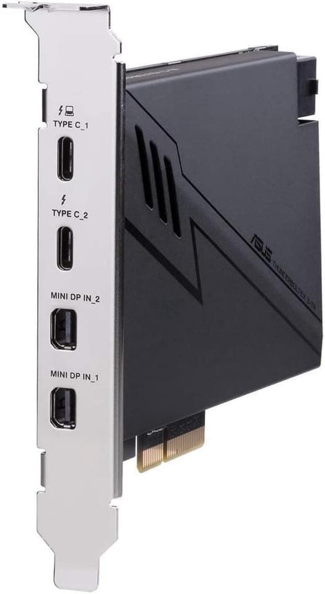 Alt view image 3 of 5 - ASUS ThunderboltEX 3-TR Expansion Card for Z490 (Intel 10th Gen CPUs) Motherboard (PCIe 3.0 x4 Interface, 2 x Thunderbolt 3 USB Type-C Ports with 100w USB Quick Charge, 2 x Mini DisplayPort in Ports)