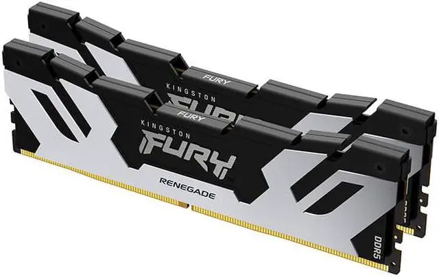 Main image of Kingston Fury Renegade Silver 32GB (2x16GB) 6400MT/s DDR5 CL32 DIMM Desktop Memory (Kit of 2) / Intel XMP 3.0 / Overclocking Stability / KF564C32RSK2-32