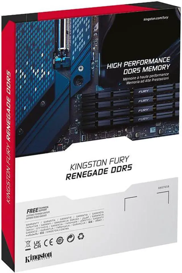 Alt view image 4 of 4 - Kingston Fury Renegade Silver 32GB (2x16GB) 6400MT/s DDR5 CL32 DIMM Desktop Memory (Kit of 2) / Intel XMP 3.0 / Overclocking Stability / KF564C32RSK2-32
