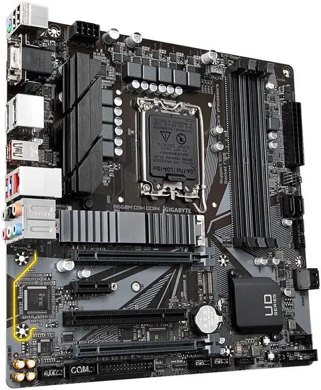 Alt view image 3 of 5 - GIGABYTE B660M D3H DDR4  Intel LGA 1700 Micro-ATX Motherboard with DDR4, Dual M.2, PCI-E 4.0, 2.5GbE LAN