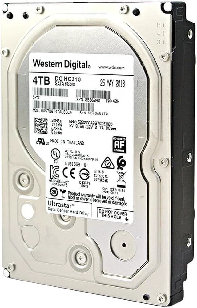 Alt view image 2 of 4 - WD Ultrastar DC HC310 4TB 7200 RPM SATA 6Gb/s 3.5-Inch Enterprise Data Center Hard Drive - HUS726T4TALE6L4 (0B36040) -OEM