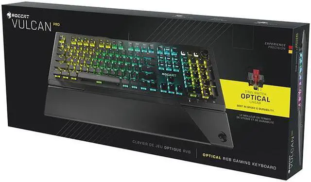 Alt view image 5 of 6 - ROCCAT Vulcan Pro Tactile Optical PC Gaming Keyboard, Titan Switch Full Size, with Per-key AIMO RGB Lighting, Anodized Aluminum Top Plate and Detachable Palm/Wrist Rest, Low Profile, Black