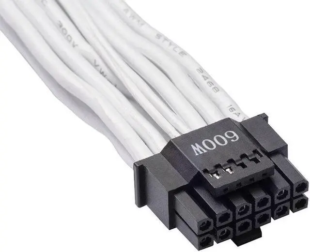 Alt view image 2 of 5 - PHANTEKS 12VHPWR 16-Pin PCIE-5 600 W Adapter Cable, 8-Pin + 8-Pin 9.2 A Termina/16 AWG- High Current Terminal connectors,Supports 40 Series Graphics Cards - White, Sales are final, no refund/exchanges