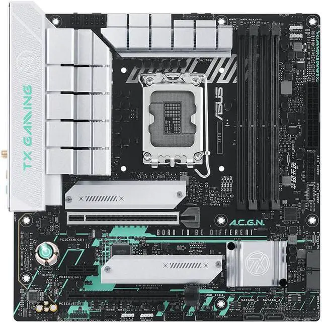 Alt view image 2 of 5 - ASUS TX GAMING B760M WIFI D4 Intel B760 (13th and 12th Gen) LGA 1700 mATX Motherboard, PCIe 5.0, DDR4, Wi-Fi 6, Realtek 2.5Gb Ethernet, DisplayPort, HDMI, ASUS THE 7X ONE Edition Motherboard