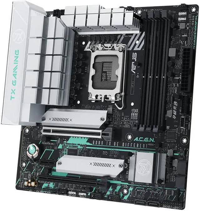 Alt view image 3 of 5 - ASUS TX GAMING B760M WIFI D4 Intel B760 (13th and 12th Gen) LGA 1700 mATX Motherboard, PCIe 5.0, DDR4, Wi-Fi 6, Realtek 2.5Gb Ethernet, DisplayPort, HDMI, ASUS THE 7X ONE Edition Motherboard