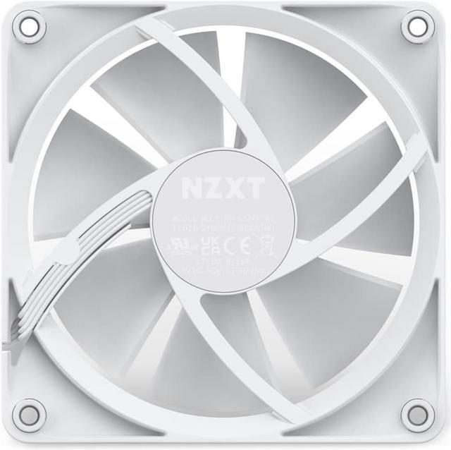 Alt view image 6 of 7 - NZXT F120 RGB Fans - RF-R12TF-W1 - Advanced RGB Lighting Customization - Whisper Quiet Cooling - Triple (RGB Fan & Controller Included) - 120mm Fan - White