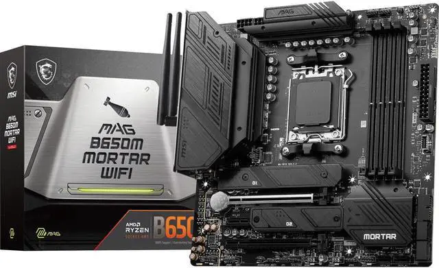 Alt view image 6 of 6 - MSI MAG B650M MORTAR WIFI AM5 AMD B650 SATA 6Gb/s DDR5 Ryzen 7000 Micro ATX Motherboard and AMD Ryzen 5 7600X - 6-Core 4.7 GHz - Socket AM5,AMD Motherboard Combo
