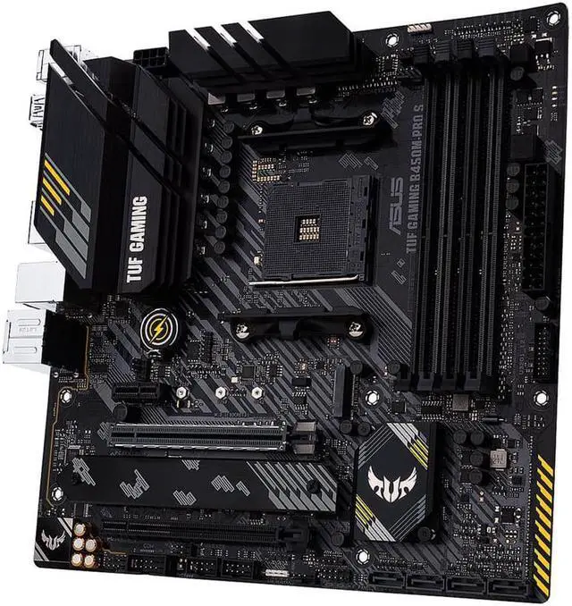Alt view image 2 of 5 - ASUS TUF GAMING B450M-PRO S AMD AM4 (3rd Gen Ryzen) Micro ATX Gaming Motherboard and AMD Ryzen 5 5600X - Ryzen 5 5000 Series Vermeer (Zen 3) 6-Core 3.7 GHz Socket AM4 65W,AMD Motherboard CPU Combo