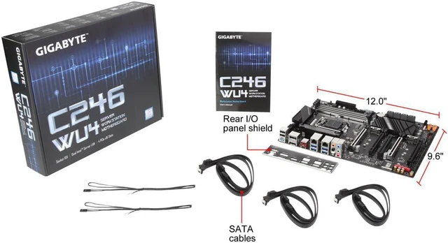 Alt view image 5 of 6 - GIGABYTE C246-WU4 LGA 1151 (300 Series) Intel C246 SATA 6Gb/s ATX Intel Motherboard