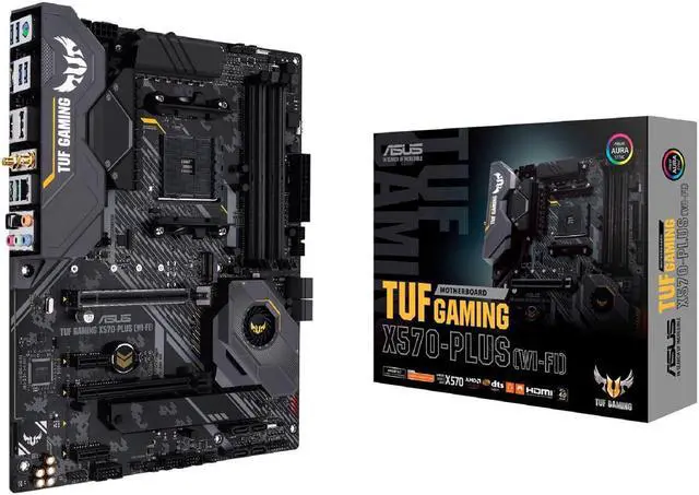 Alt view image 2 of 5 - ASUS AM4 TUF Gaming X570-Plus (Wi-Fi) ATX Motherboard with PCIe 4.0, Dual M.2, 12+2 with Dr. MOS Power Stage and AMD Ryzen 5 5500 - Ryzen 5 5000 Series 6-Core Socket AM4 65W,AMD Motherboard CPU Combo
