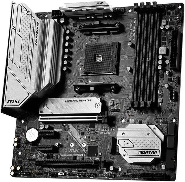 Alt view image 3 of 5 - MSI MAG B550M MORTAR MAX WIFI Micro ATX Motherboard, MSI AM4 AMD Motherboard and AMD Ryzen 5 5500 - Ryzen 5 5000 Series 6-Core Socket AM4 65W,AMD Motherboard CPU Combo