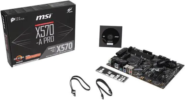 Alt view image 2 of 5 - MSI X570-A PRO Motherboard AMD AM4 SATA 6Gb/s M.2 USB 3.2 Gen 2 HDMI ATX and AMD Ryzen 5 5600G - Ryzen 5 5000 G-Series Cezanne (Zen 3) 6-Core 3.9 GHz Socket AM4 65W,AMD Motherboard CPU Combo