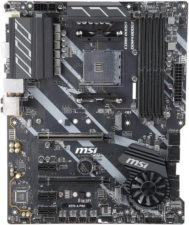 Alt view image 3 of 5 - MSI X570-A PRO Motherboard AMD AM4 SATA 6Gb/s M.2 USB 3.2 Gen 2 HDMI ATX and AMD Ryzen 5 5600G - Ryzen 5 5000 G-Series Cezanne (Zen 3) 6-Core 3.9 GHz Socket AM4 65W,AMD Motherboard CPU Combo