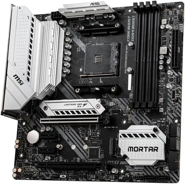 Alt view image 2 of 5 - MSI MAG B550M MORTAR WIFI AM4 AMD B550 SATA 6Gb/s Micro ATX AMD Motherboard and AMD Ryzen 5 5500 - Ryzen 5 5000 Series 6-Core Socket AM4 65W,AMD Motherboard CPU Combo
