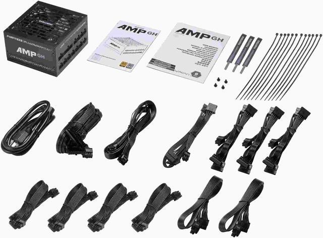 Alt view image 3 of 7 - Phanteks AMP GH 1000W 80 PLUS Platinum - Black, ATX 3.0 Power Supply, 12VHPWR Included, Supports 4090 Series Graphics Cards, Fully Modular, Hybrid Mode, Silent fan (PH-P1000GH_BK01)