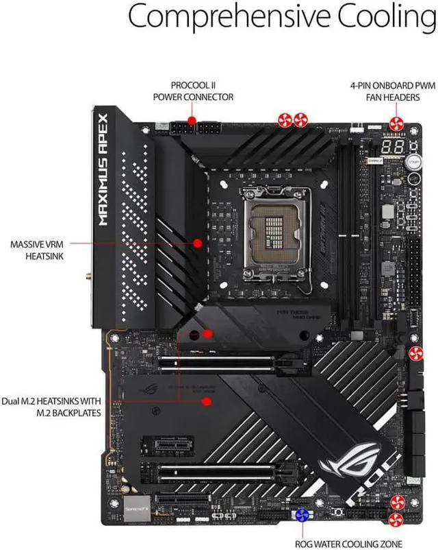 Alt view image 2 of 5 - ASUS ROG Maximus Z690 Apex (WiFi 6E) LGA 1700(Intel®12th&13th Gen) ATX gaming motherboard (PCIe® 5.0, DDR5,24+0 power stages,DDR5,5x M.2,1xPCIe 5.0 M.2