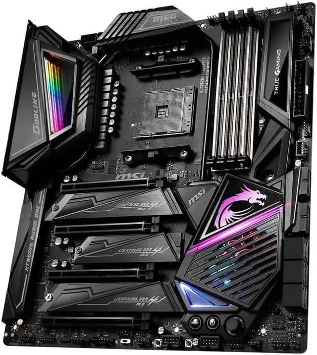 Alt view image 2 of 5 - MSI MEG X570 GODLIKE Gaming Motherboard AMD AM4 SATA 6Gb/s M.2 USB 3.2 Wi-Fi 6 Extended-ATX