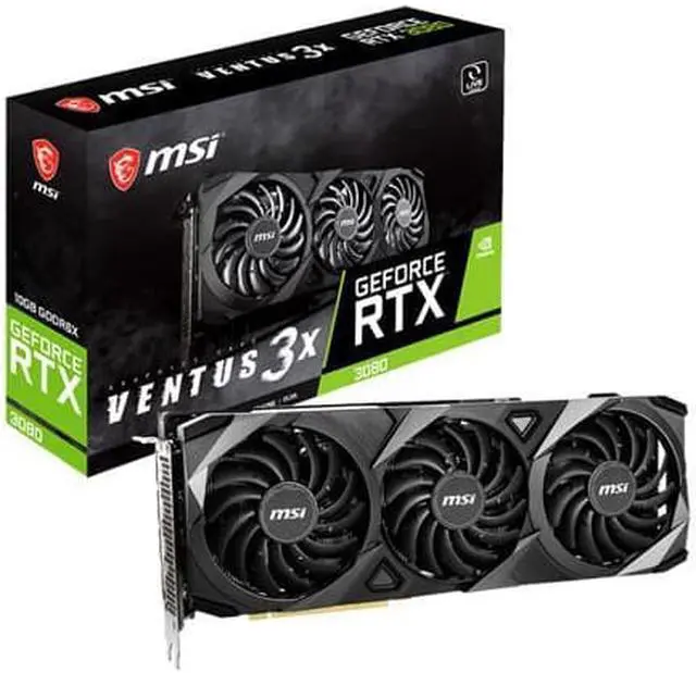 Alt view image 2 of 7 - MSI Ventus GeForce RTX 3080 10GB GDDR6X PCI Express 4.0 Video Card RTX 3080 VENTUS 3X PLUS 10G OC LHR