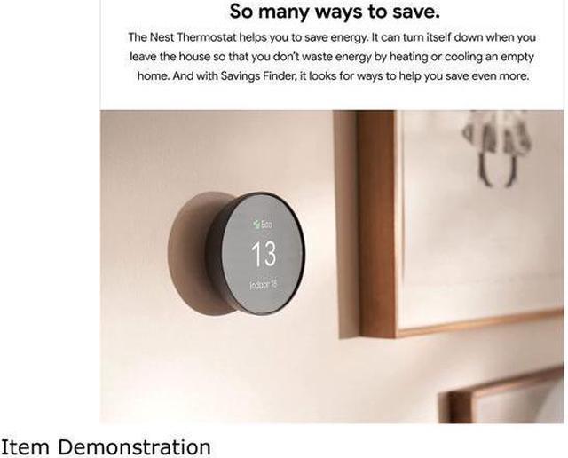 Alt view image 3 of 4 - Google Nest Thermostat (Charcoal) GA02081-US