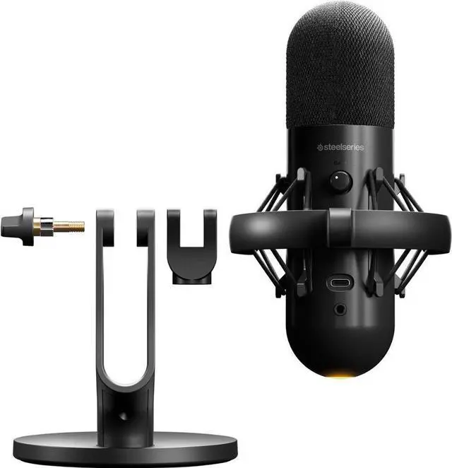 Alt view image 5 of 19 - SteelSeries Alias USB Mic for PC - 3X Bigger Capsule for Gaming, Streaming and Podcasting - AI Noise Cancelling - LED Mute & Level Monitoring - Shock Mount