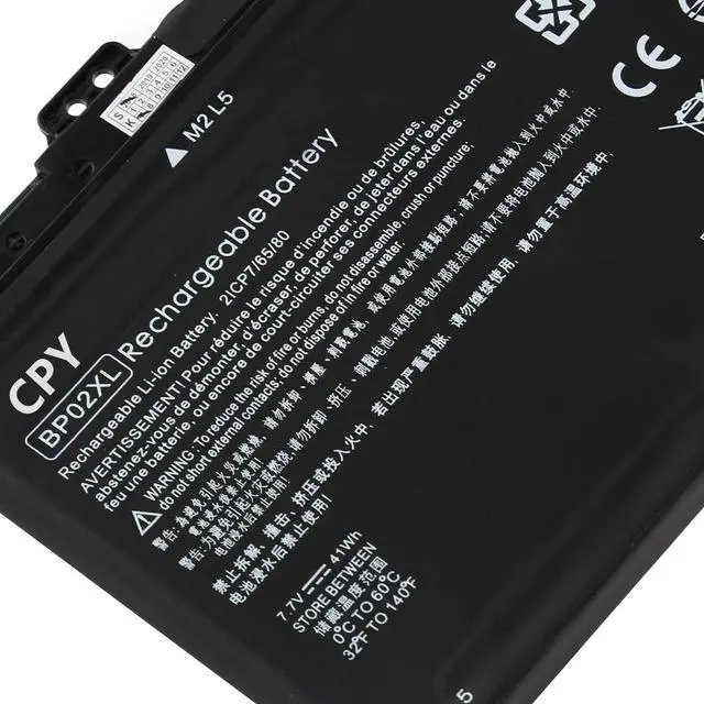 Alt view image 2 of 5 - BP02XL Battery for HP Pavilion PC 15 Series 15-AU010WM 15-AU123CL 15-AW053NR HSTNN-UB7B HSTNN-LB7H 2ICP7/65/80 7.7V 41Wh