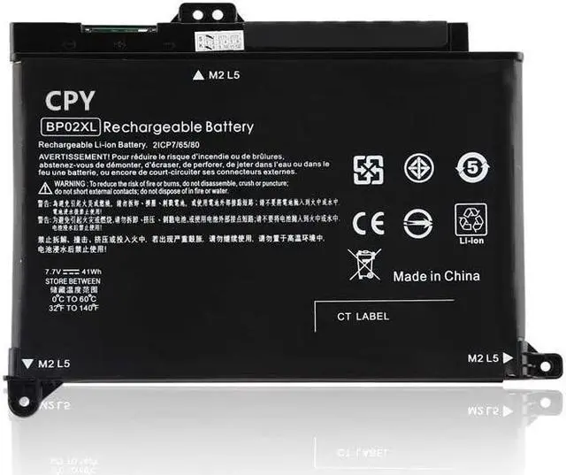 Main image of BP02XL Battery for HP Pavilion PC 15 Series 15-AU010WM 15-AU123CL 15-AW053NR HSTNN-UB7B HSTNN-LB7H 2ICP7/65/80 7.7V 41Wh
