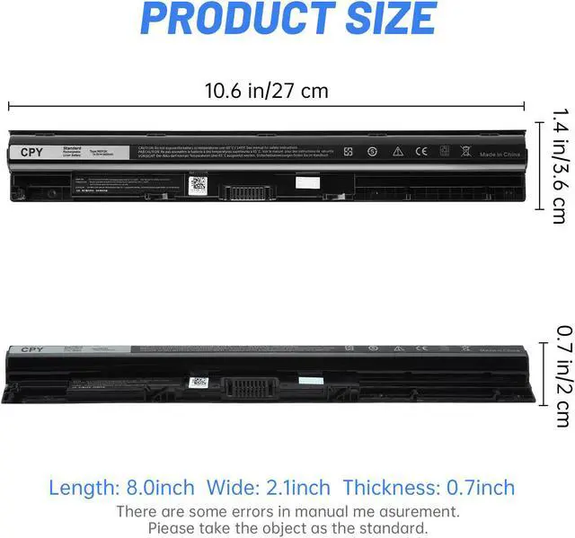 Alt view image 3 of 5 - M5Y1K Laptop Battery for Dell Inspiron 3451 3551 3567 5551 5555 5558 5559 5758 5759 Vostro 3458 3459 3468 3558 Inspiron 14 15 3000 Series  14.8V 40wh 2600mAh