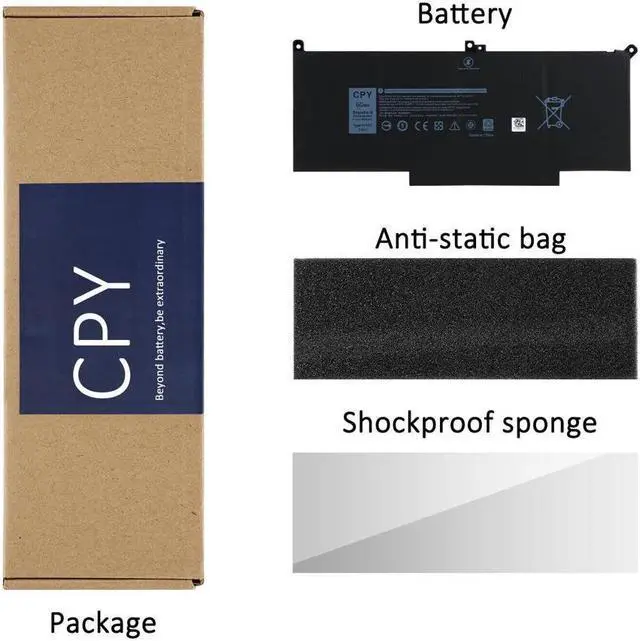 Alt view image 7 of 7 - F3YGT DM3WC Battery For Dell Latitude 12 13 14 E7280 E7480 7480 7490 7000 Series