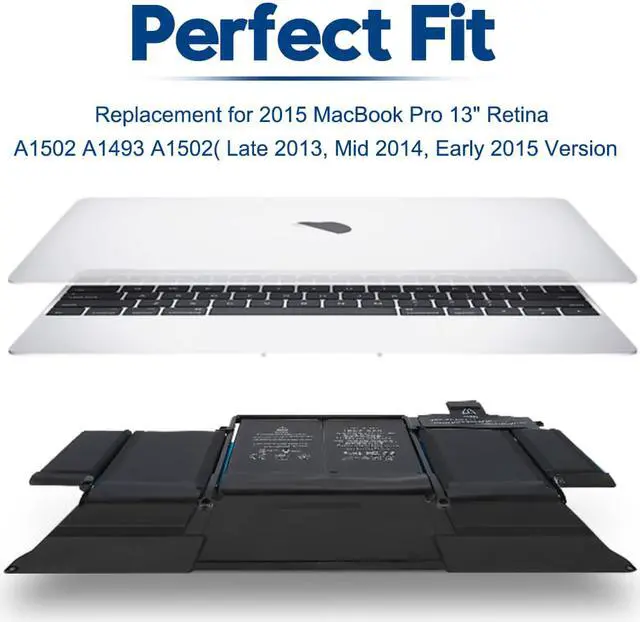 Alt view image 7 of 7 - A1582 Battery for Apple Pro 13" Retina A1502 MacBook Early 2015 74.9Wh